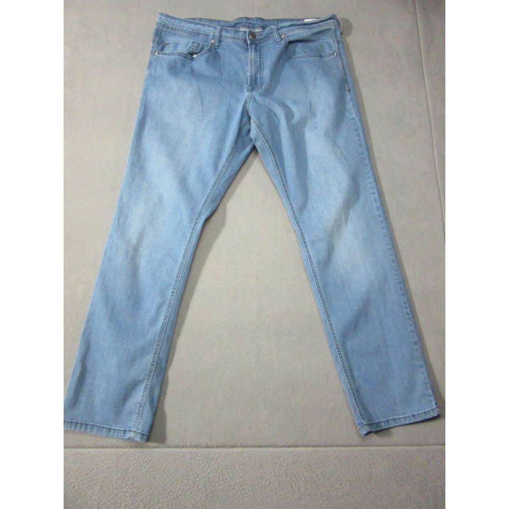 Buffalo David Bitton Jeans Axel Mens 38 X 32 Blue Denim Slim Fit Straight Leg